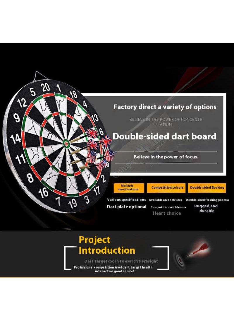 Game Dartboard Set, 15inch Double Sided Usable Dartboard With 6 Steel Tip Darts Staple-Free Bullseye With Rotating Number Ring Excellent Indoor Game And Outdoor Game, Dart Boards For Adults Teens Family Office Leisure Sport