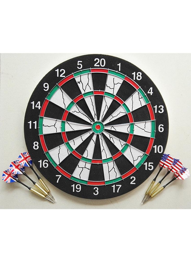 Game Dartboard Set, 15inch Double Sided Usable Dartboard With 6 Steel Tip Darts Staple-Free Bullseye With Rotating Number Ring Excellent Indoor Game And Outdoor Game, Dart Boards For Adults Teens Family Office Leisure Sport