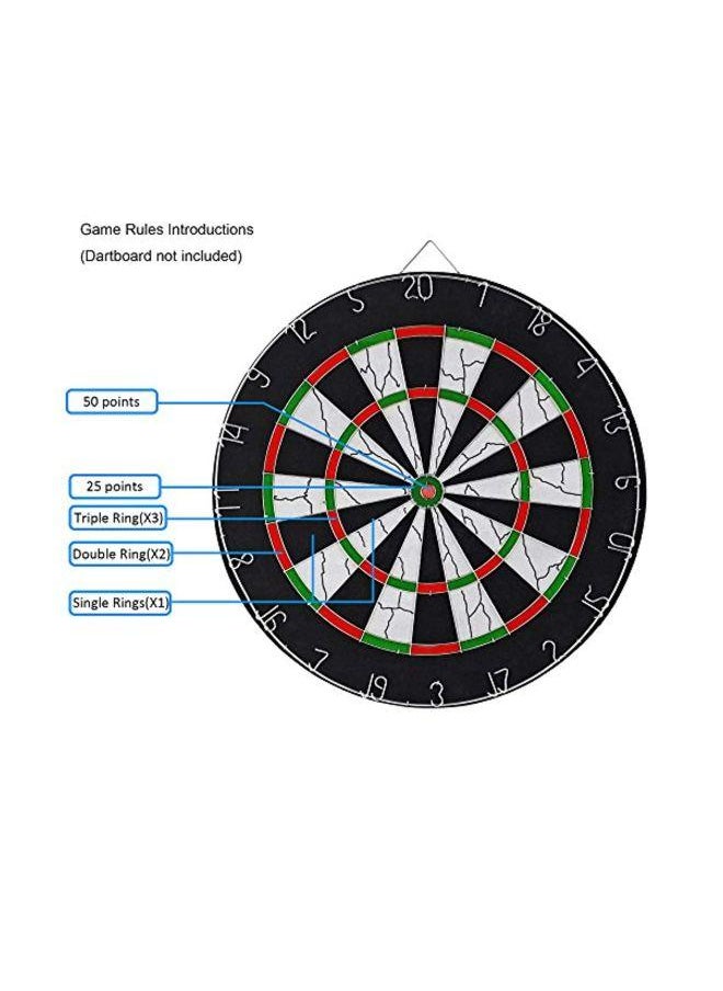 Game Dartboard Set, 15inch Double Sided Usable Dartboard With 6 Steel Tip Darts Staple-Free Bullseye With Rotating Number Ring Excellent Indoor Game And Outdoor Game, Dart Boards For Adults Teens Family Office Leisure Sport