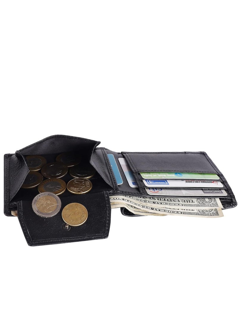 Men's RFID Protected Premium Leather Wallet (Black)