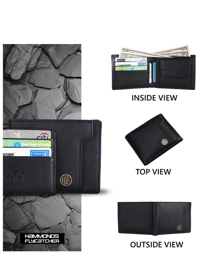 Men's RFID Protected Premium Leather Wallet (Black)