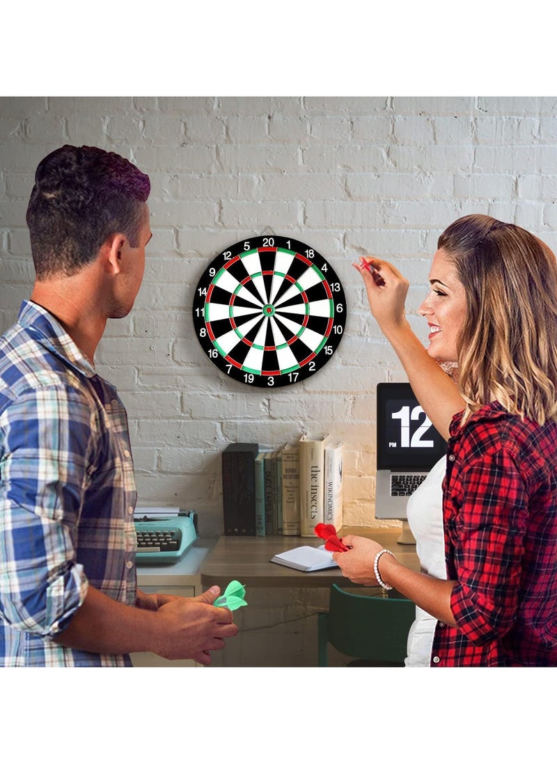 17-inch Jumbo Size Double Sided DartBoard Game with Free 4 Steel Tipped Darts for Indoor Outdoor party Games, Sports Gifts For Kids and Adults- 2in1