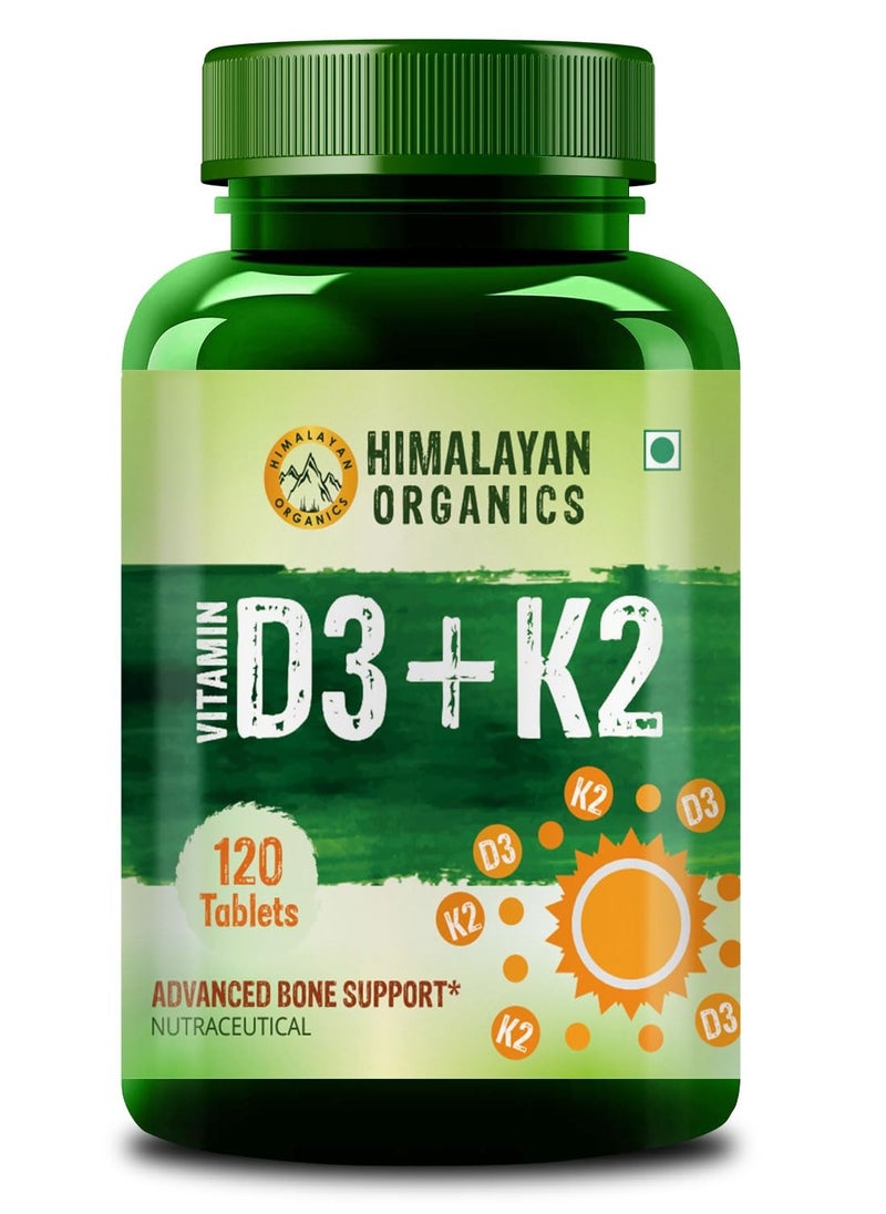 Himalayan Organics Vitamin D3+K2 120 Tablets/ Advanced bone support