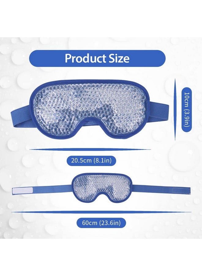 Cooling Eye Mask Gel Eye Mask Reusable Cold Eye Mask For Puffy Eyes Eye Ice Pack Eye Mask With Soft Plush Backing For Dark Circles Migraine Stress Relief Navy Blue