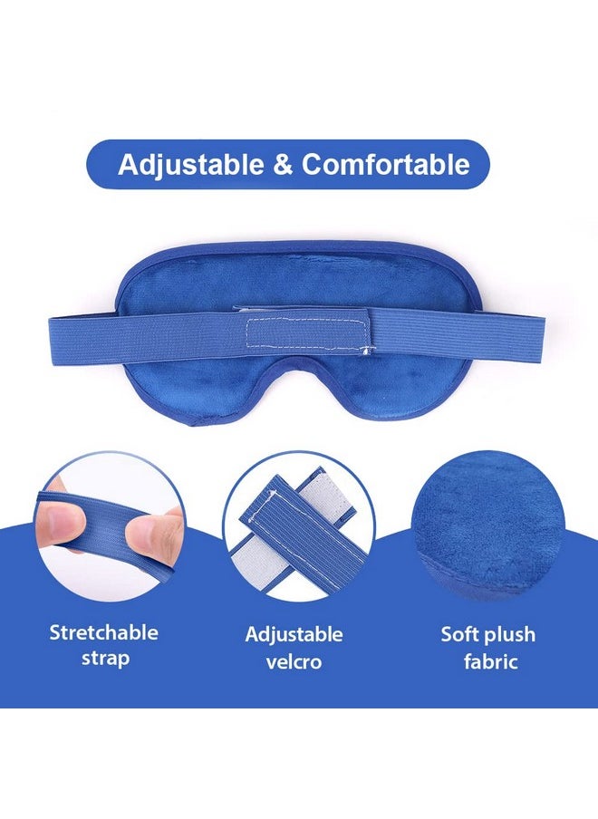 Cooling Eye Mask Gel Eye Mask Reusable Cold Eye Mask For Puffy Eyes Eye Ice Pack Eye Mask With Soft Plush Backing For Dark Circles Migraine Stress Relief Navy Blue