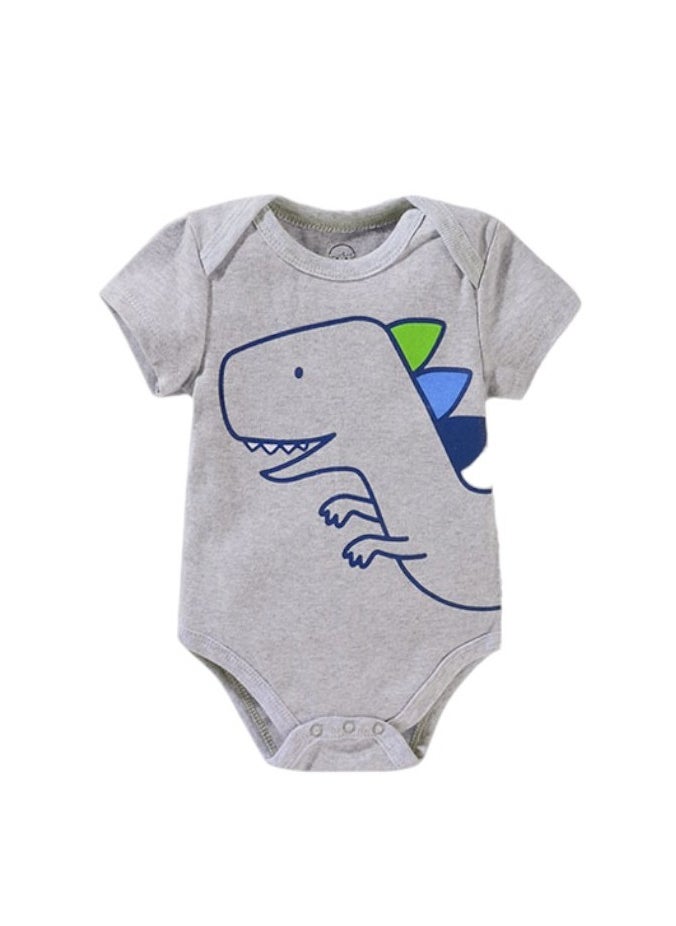 Bambimici 3-Piece Short Sleeve Dinosaur Print Bodysuit for Baby Boy