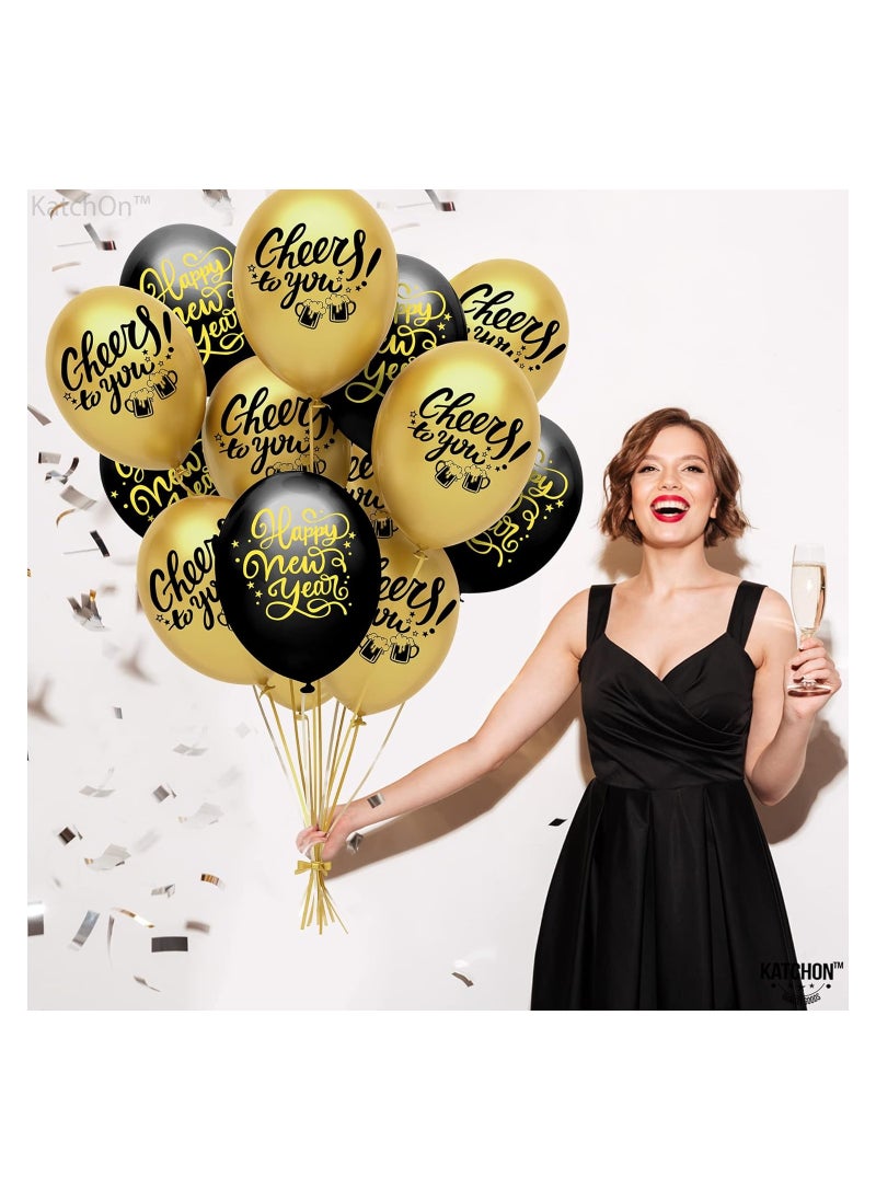 New Year Balloons Pack Of 50-Black And Gold Balloons-New Year Latex Balloons,New Years Eve Party Supplies