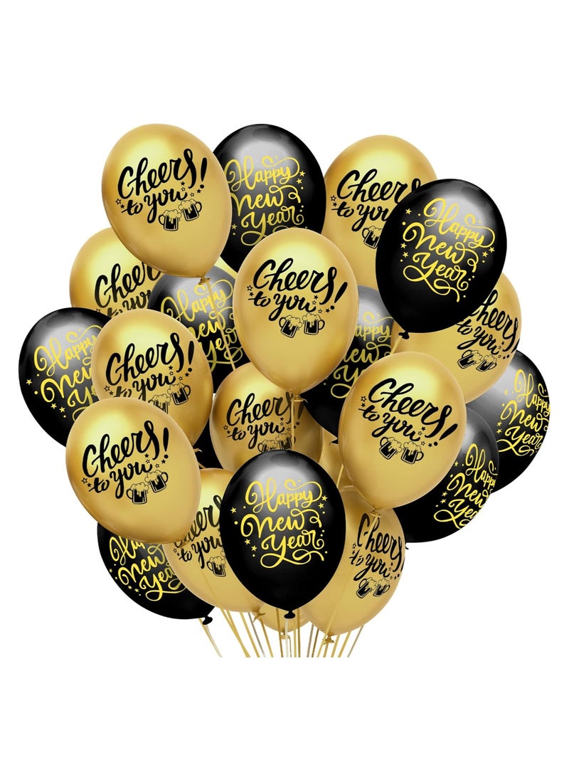 New Year Balloons Pack Of 50-Black And Gold Balloons-New Year Latex Balloons,New Years Eve Party Supplies