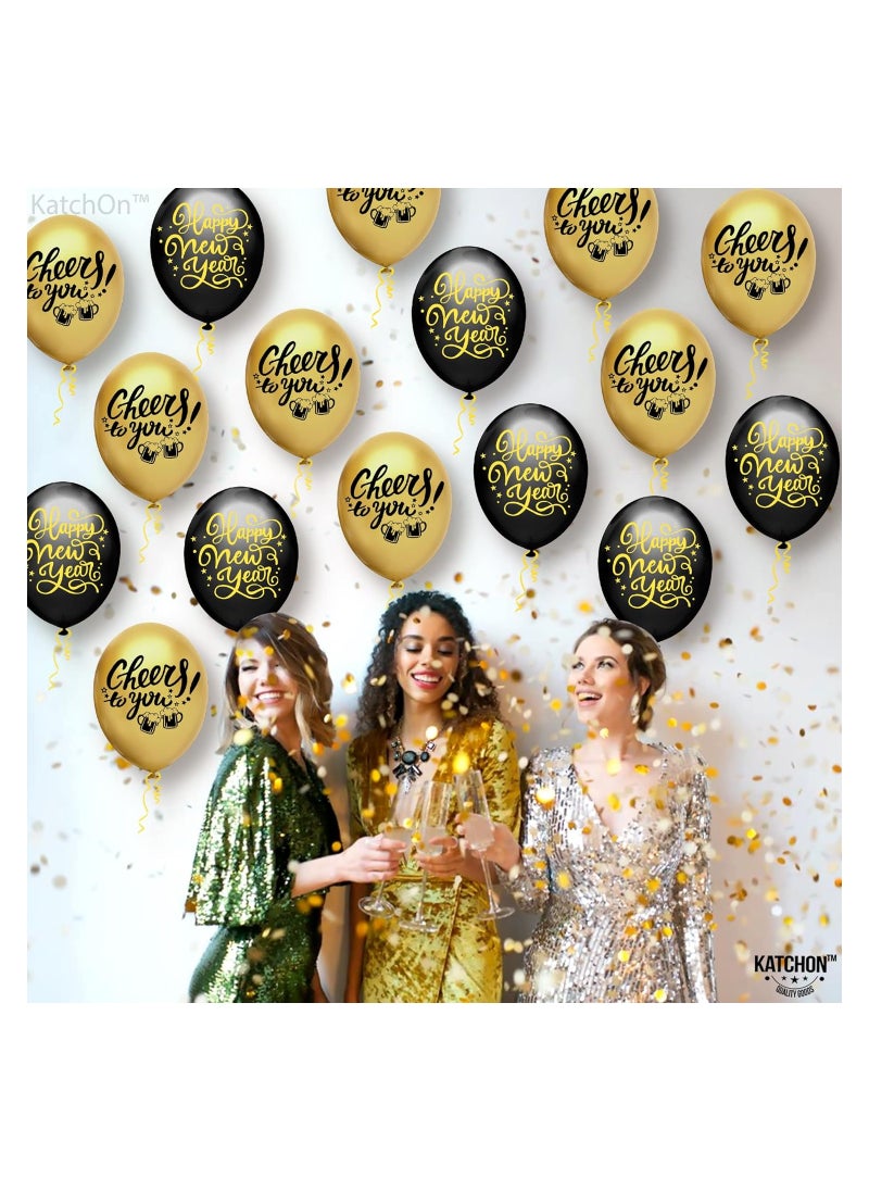 New Year Balloons Pack Of 50-Black And Gold Balloons-New Year Latex Balloons,New Years Eve Party Supplies