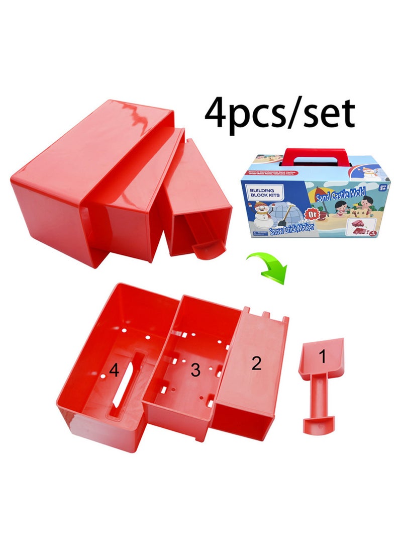 Strict Selection of in stock Snow Brick Model Thickened Snow Brick Mould suit Childrens Snow Tools Childrens Day Toys Four-piece Set 4-piece color box