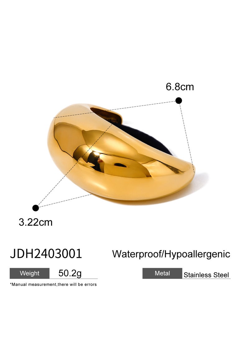 Exaggerated Gold-Plated Metal Hair Ring JDH2403001