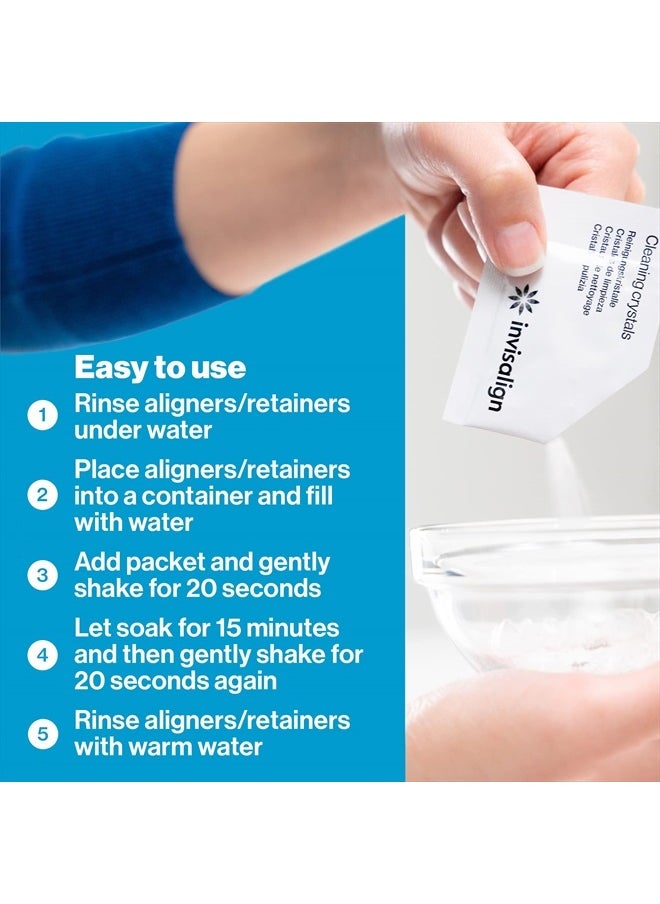 Cleaning Crystals for Clear Aligners and Retainers, (50 Packets)