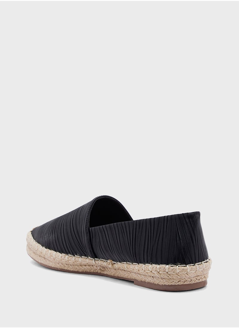 Tonal Textured Flat Espadrille