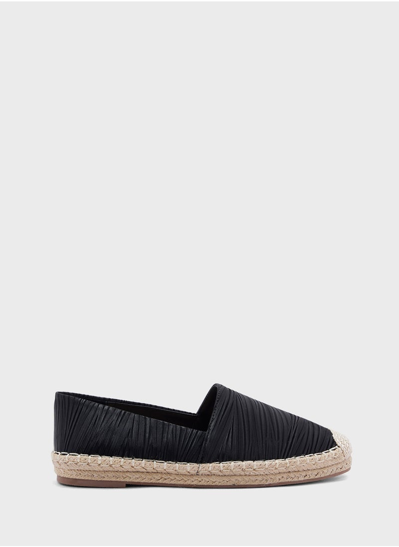 Tonal Textured Flat Espadrille