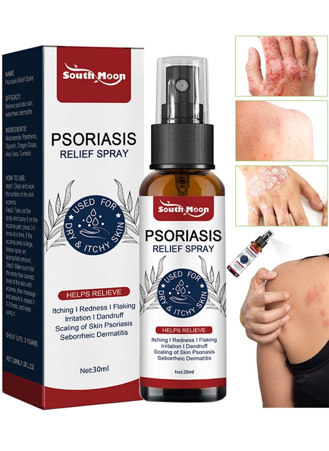 Psoriasis Relief Spray 30ML, All Natural Eczema Treatment, Psoriasis Treatment, Fast Relieve Itching And Redness, Skin Care Pain Itch Therapy Spray, Fast Relief Spray For Face And Body