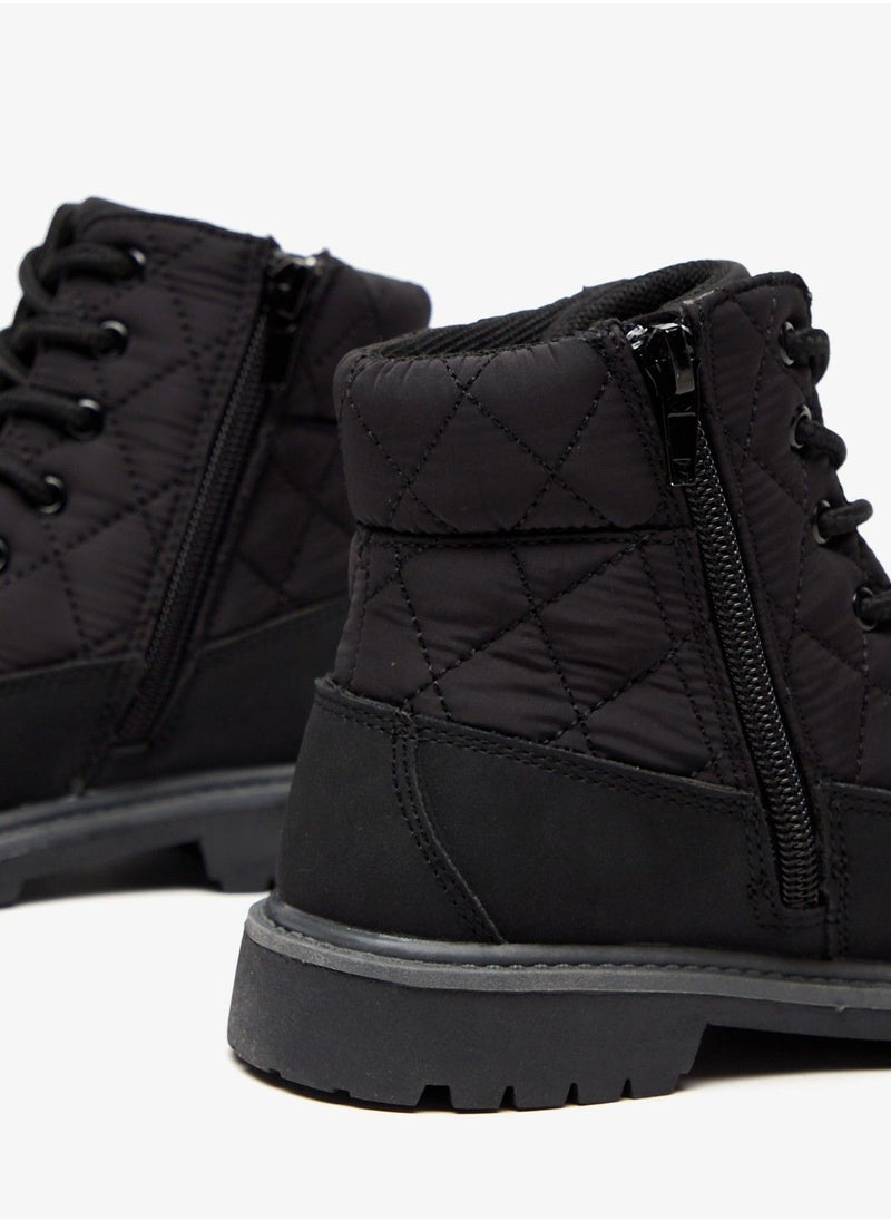 Boys' High Cut Boots with Zip Closure