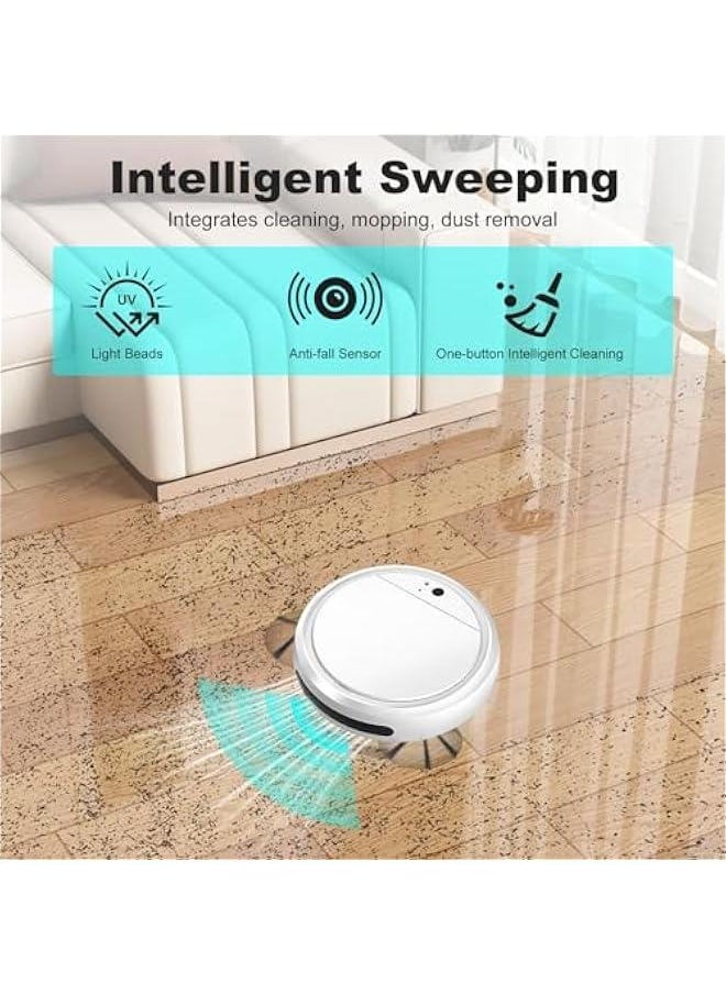 Robot Vacuum Cleaner,Intelligent Sweeping Robotic Vacuum with Mop for Pet Hair,Hard Floor,Tile,Smart Sweeping Mopping Robot Set Helper for Home Office