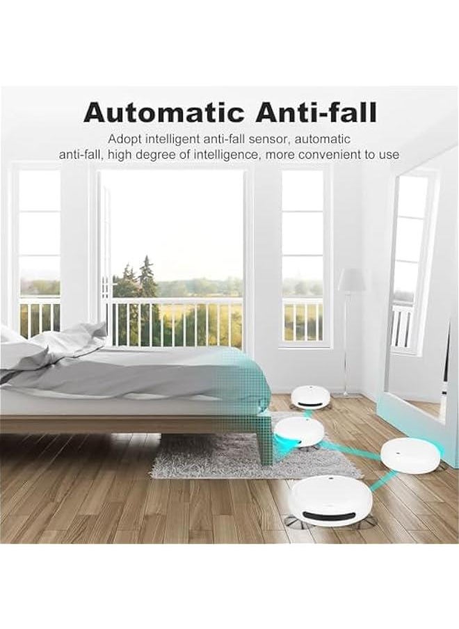 Robot Vacuum Cleaner,Intelligent Sweeping Robotic Vacuum with Mop for Pet Hair,Hard Floor,Tile,Smart Sweeping Mopping Robot Set Helper for Home Office