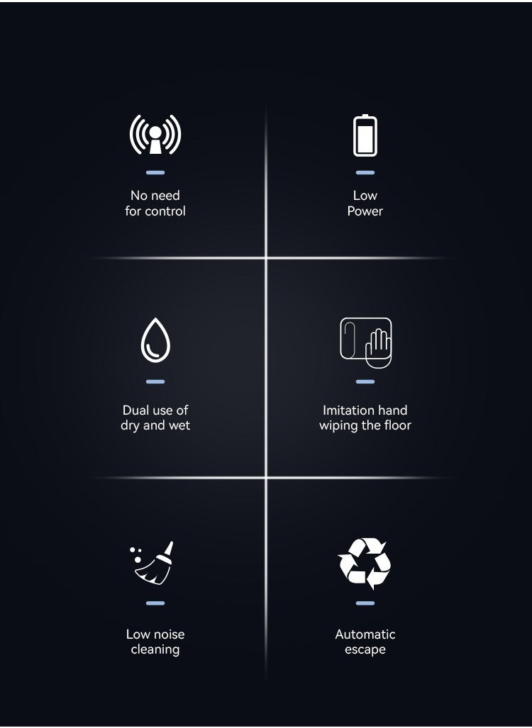 Dry and wet dual robot automatic charging, cleaning, and humidification mop black