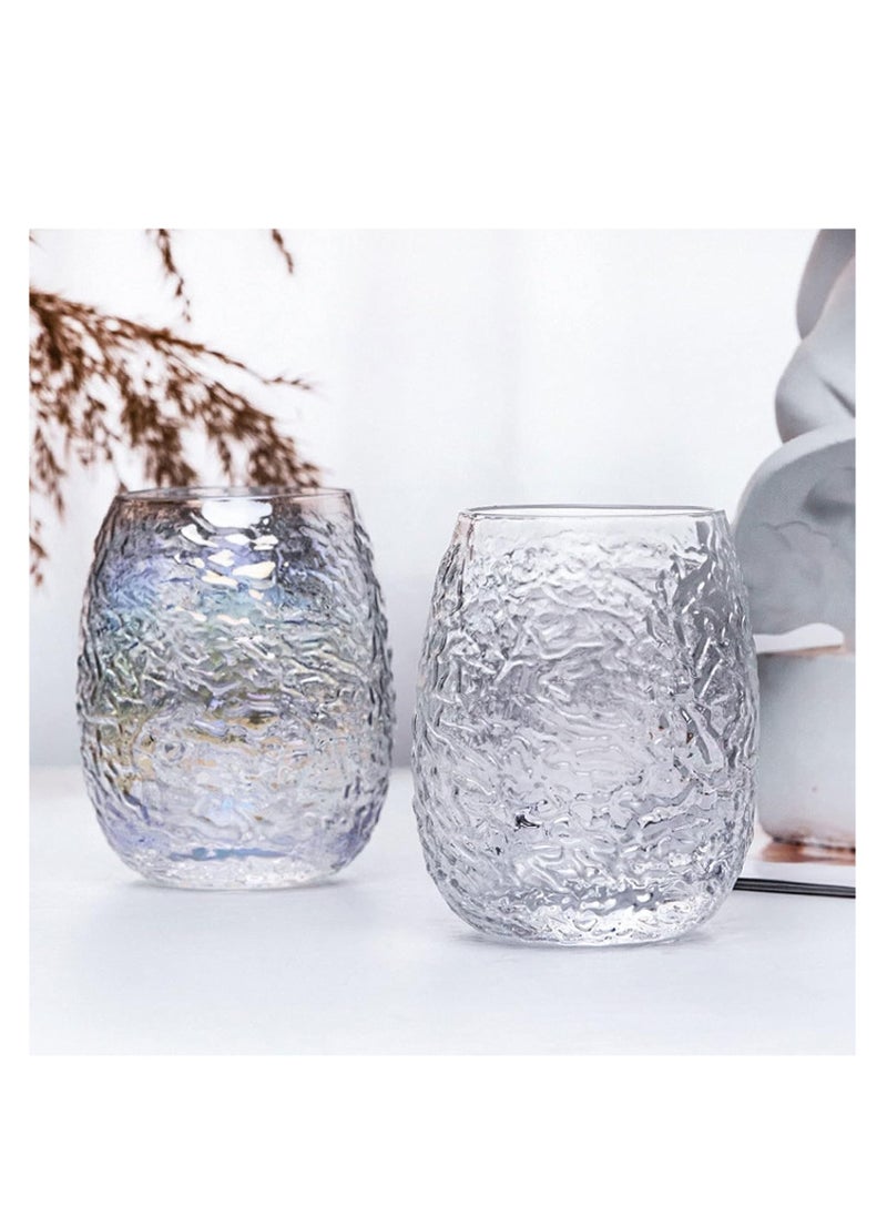 MAAC Home Set of 4 Artisanal Dazzle Colour Glass Cups| Elegant Durable and Classic design Perfect for Family Everyday Use, and Family Get- Together, Restaurant, Banquet and More