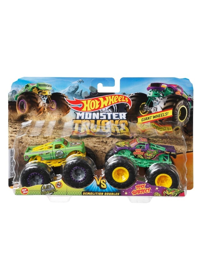 Hot Wheels Monster Trucks Demo Doubles (1:64, 2 Pack, Styles May Vary)