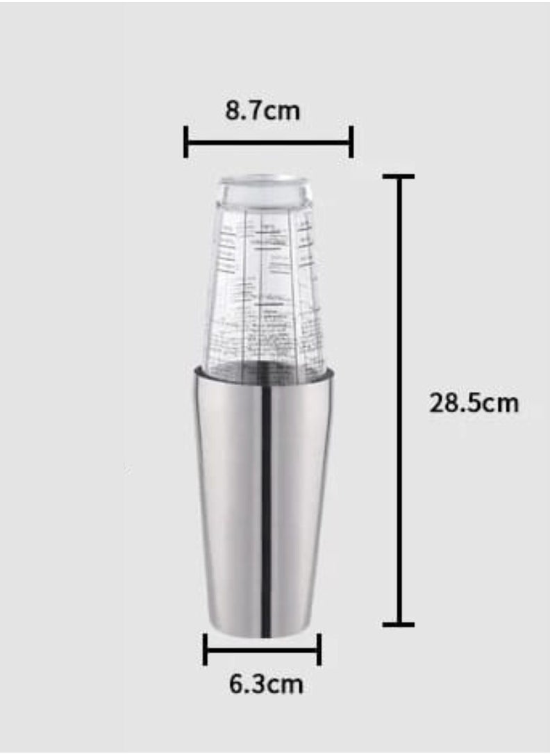 Liying Compact Cocktail Bartender Shaker 700ml, 28.5cmx 6.3cm, BPA-Free, Leak-Proof Design for bar, kitchen, home, Barista