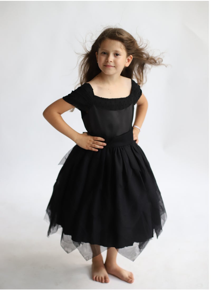 Black Fairy Knee Length Dress