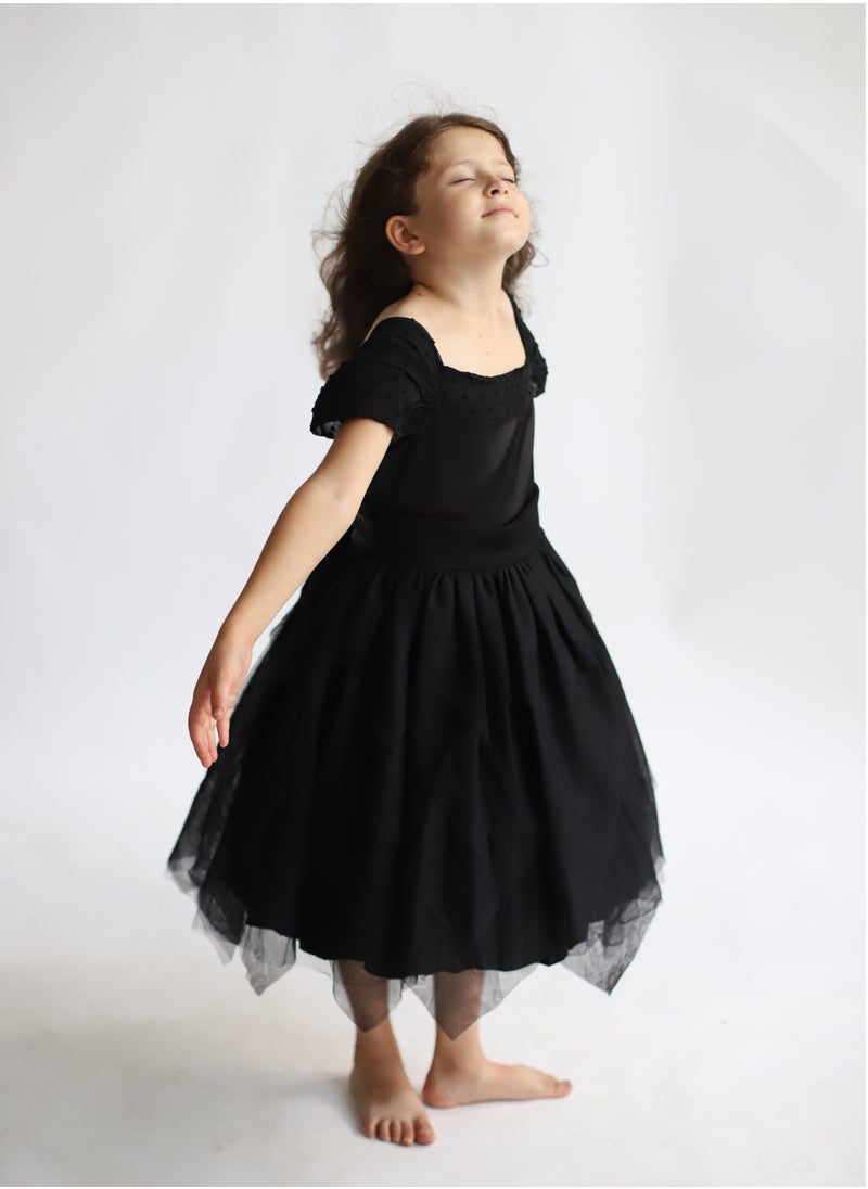 Black Fairy Knee Length Dress