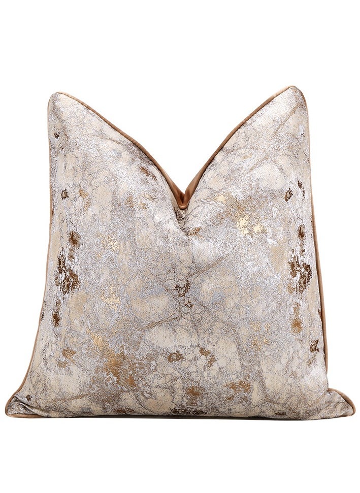 Marble Patterned Gold Silver Light Luxury Jacquard Decorative Pillow Without Core