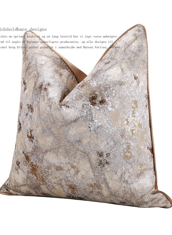 Marble Patterned Gold Silver Light Luxury Jacquard Decorative Pillow Without Core