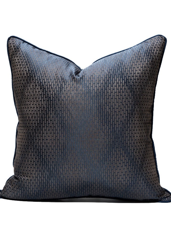 Light Luxury Jacquard Deep Blue Checkered Pillow Cover Modern American Designer Hotel Bedside Sofa Cushion Pillow Pillowcase