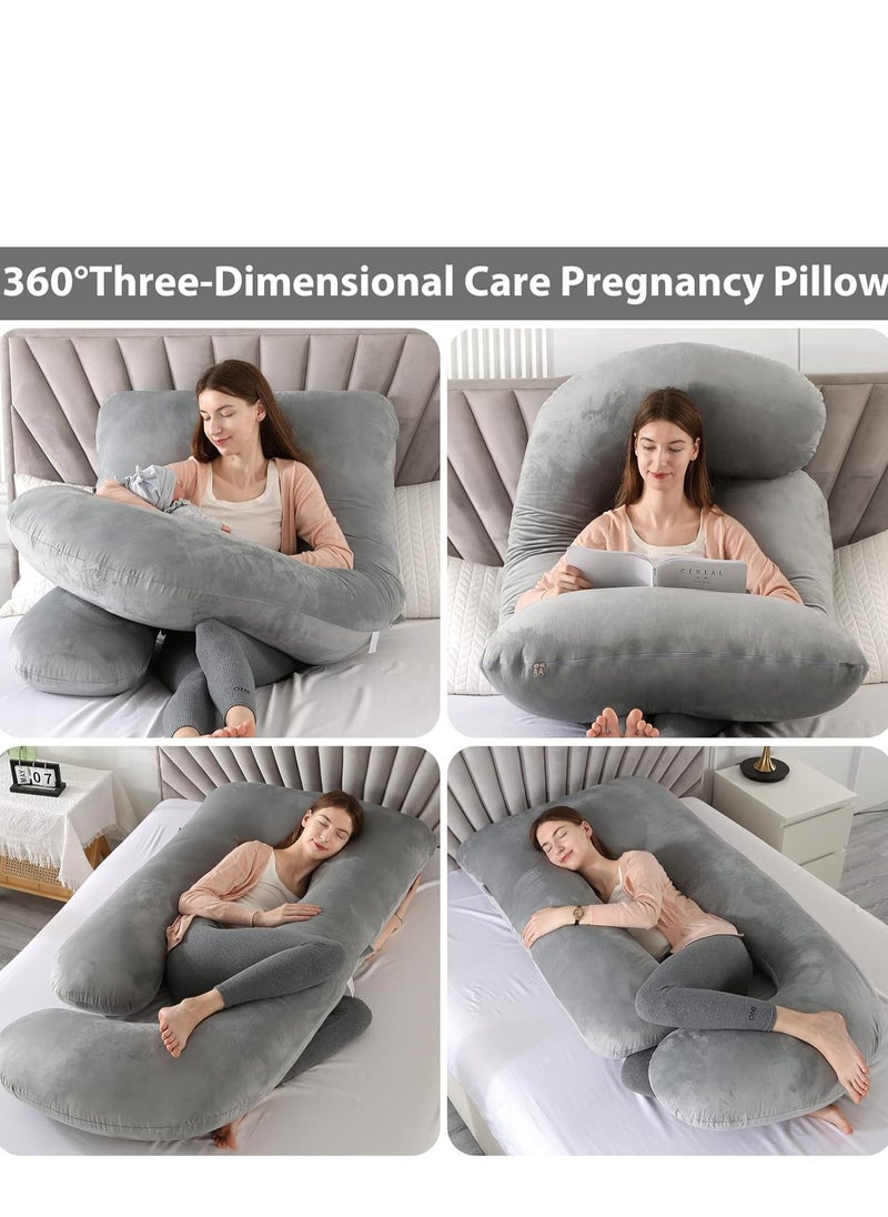 Pregnancy Must Haves Pregnancy Pillow U-Shaped Full Body Maternity Support Pillow for Pregnant Women with Replaceable and Washable Velvet Cover Size 57