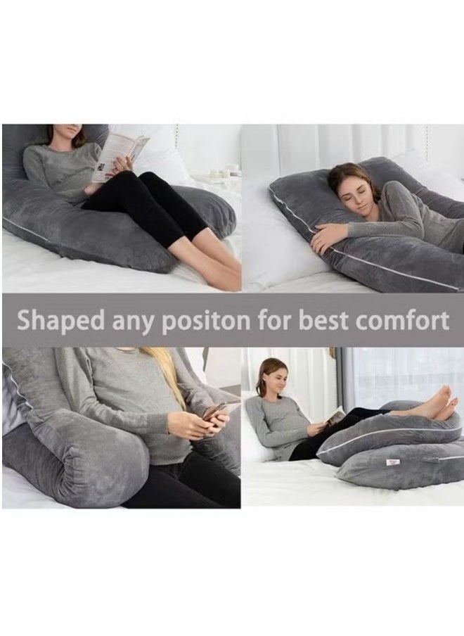 U-shaped pillow for pregnant women 130x70cm gray