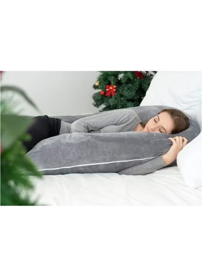 U-shaped pillow for pregnant women 130x70cm gray