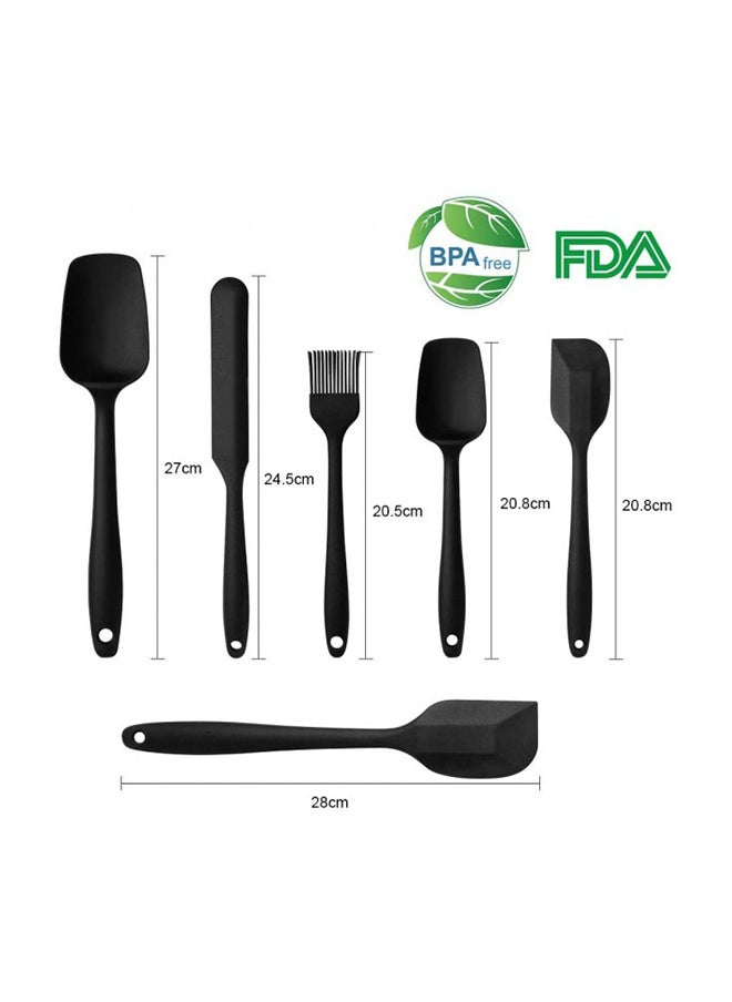 6-Piece Silicone Spatula Set Black ‎29.9x18.9x11cm