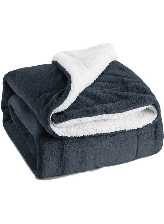 Reversible Soft Sherpa Bed Blanket Fleece Dark Grey 220x240cm