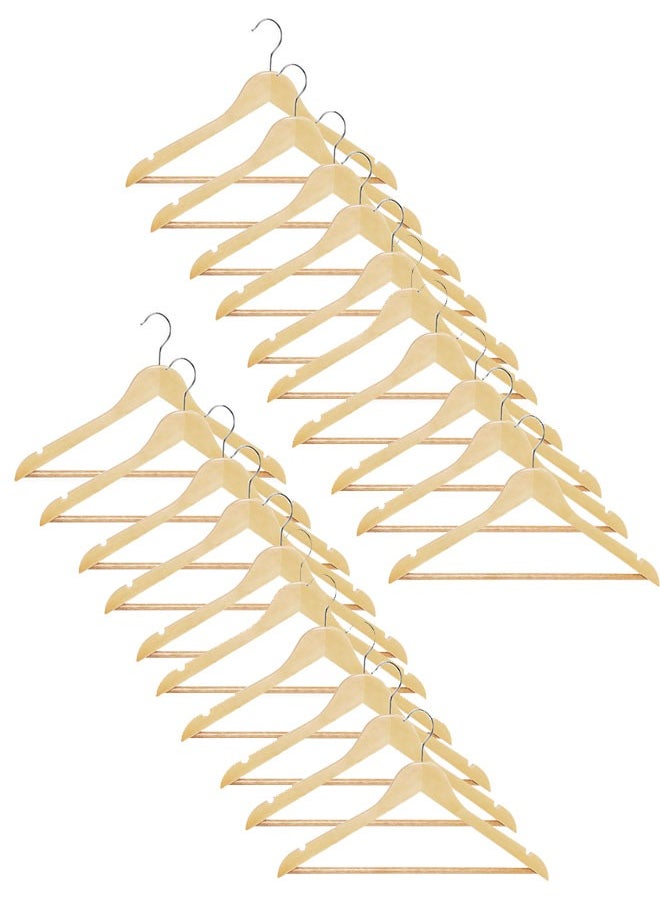 Pack of 20 Kids Non-Slip Swivel Hook Wooden Hangers