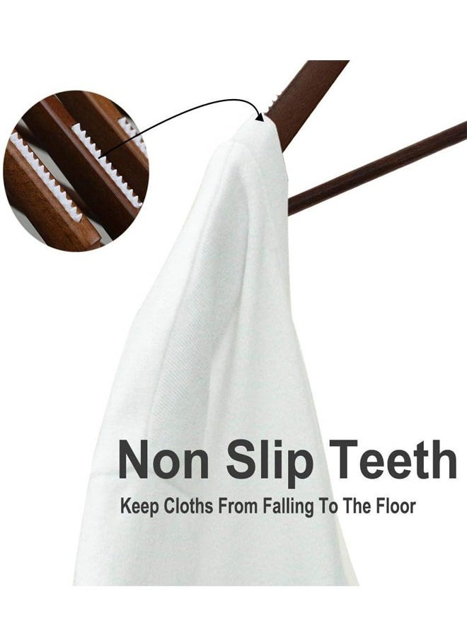 Pack of 10 Non-Slip Wooden Hangers with Rubber Grip