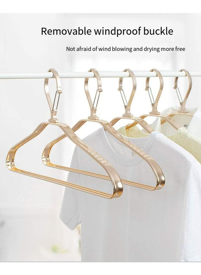 Aluminum alloy windproof clothes hanger, indoor balcony, semi-circular, seamless clothes hanger, 5 pieces