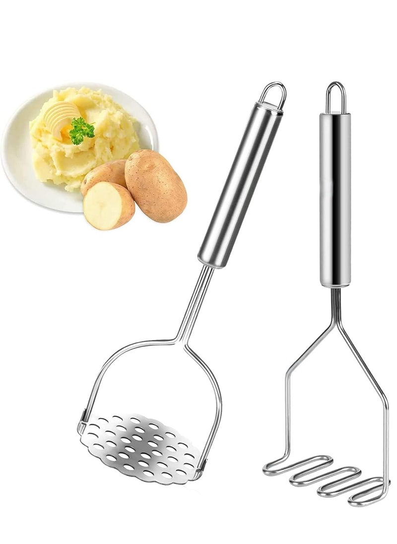 2pcs Potato Masher Heavy duty stainless steel Integrated masher kitchen tool wire masher for potatoes, avocados, beans, or fruit  vegetables