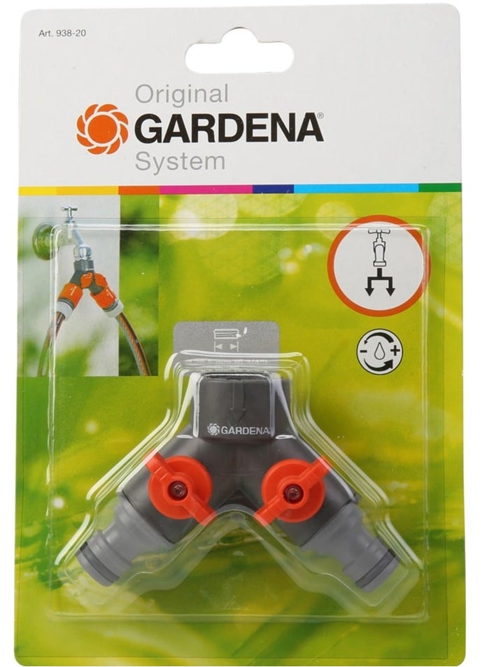 Gardena Twin-Tap Y Connector (86.4 cm, Gray/Orange)