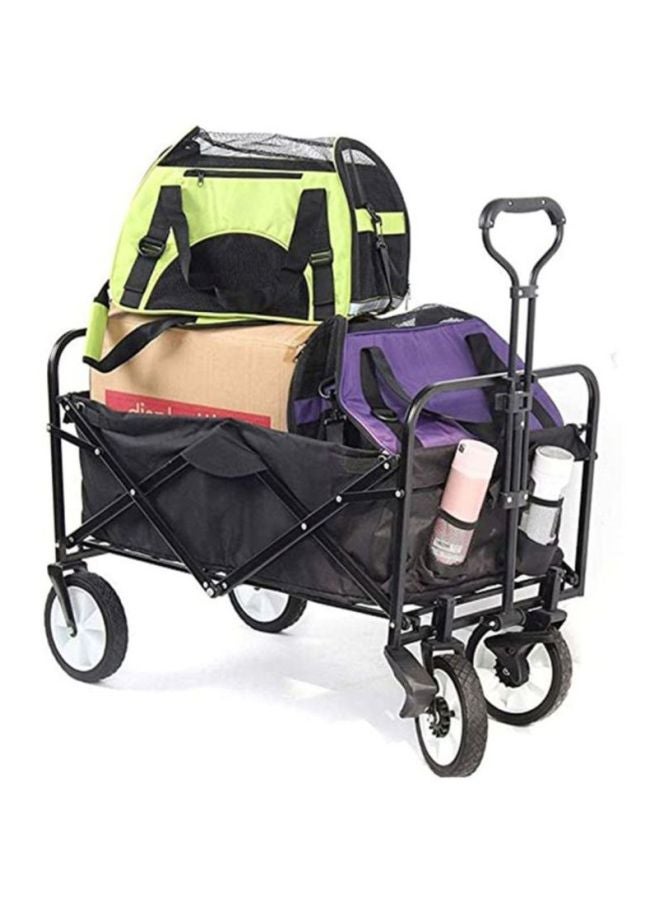 4-Wheels Foldable Outdoor Cart Black 81x57x48cm