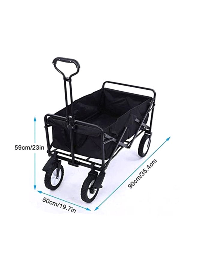 4-Wheels Foldable Outdoor Cart Black 81x57x48cm