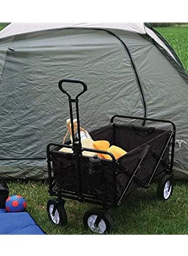 4-Wheels Foldable Outdoor Cart Black 81x57x48cm