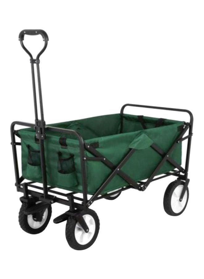 Portable Multi-Functional Push Handle Cart Green/Black/White 82x52cm