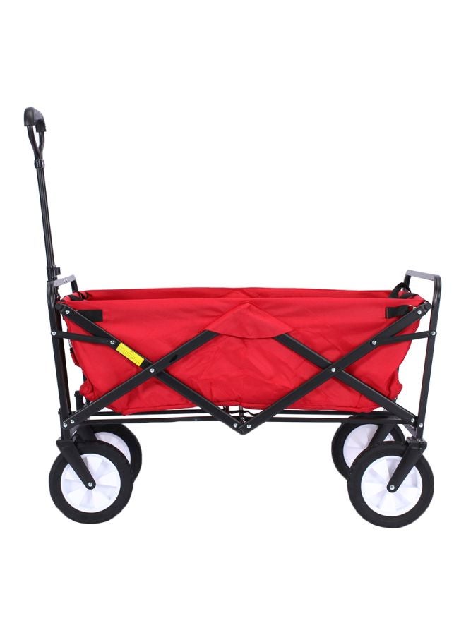 Stainless Steel Foldable Shopping Cart Red/Black 88x58x35cm