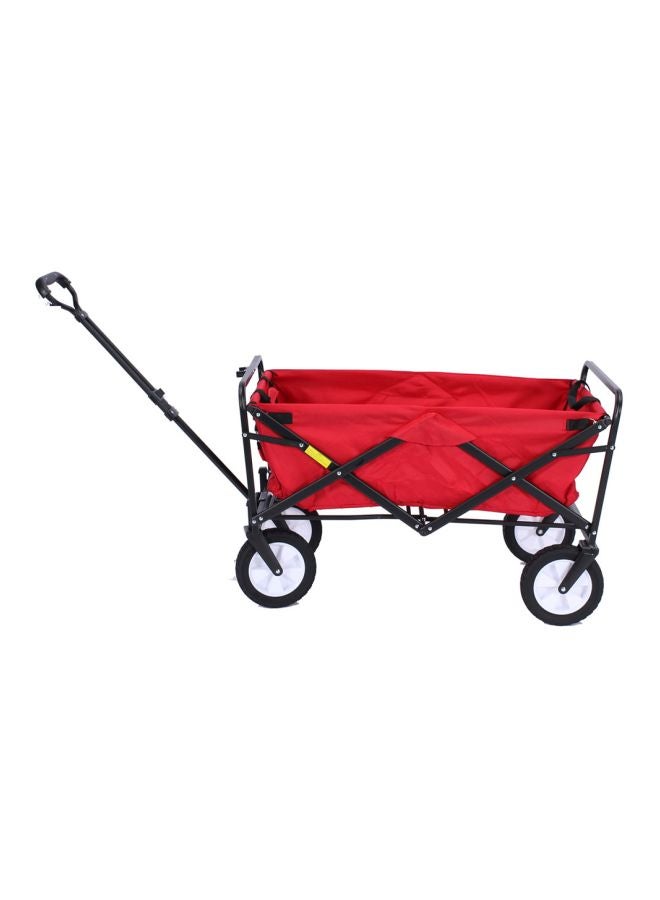 Stainless Steel Foldable Shopping Cart Red/Black 88x58x35cm