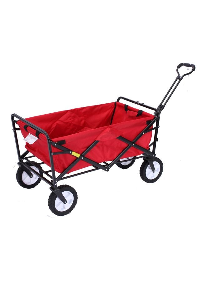 Stainless Steel Foldable Shopping Cart Red/Black 88x58x35cm