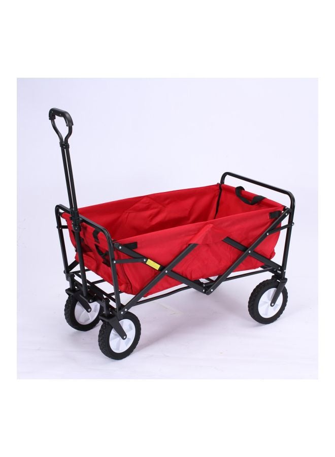 Stainless Steel Foldable Shopping Cart Red/Black 88x58x35cm