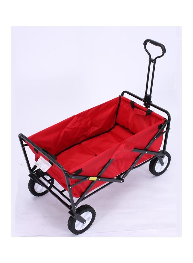 Stainless Steel Foldable Shopping Cart Red/Black 88x58x35cm